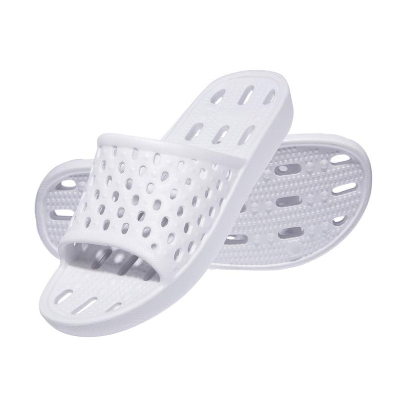 WOTTE Shower Sandals Women Quick Drying Bath Slippers Non Slip Dorm Shoes Size 9 White - Image 2